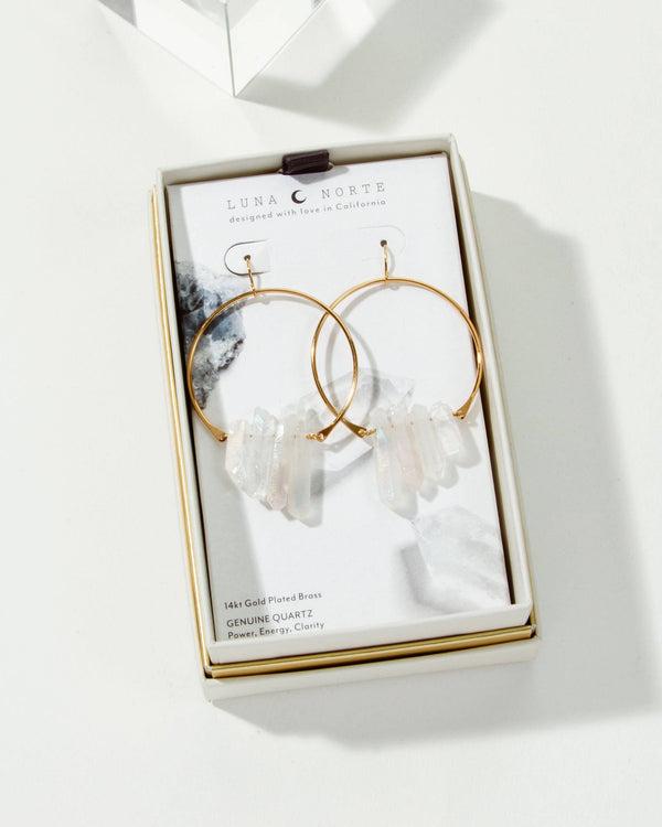 Mystic AB Clear Quartz Super Nova Earrings