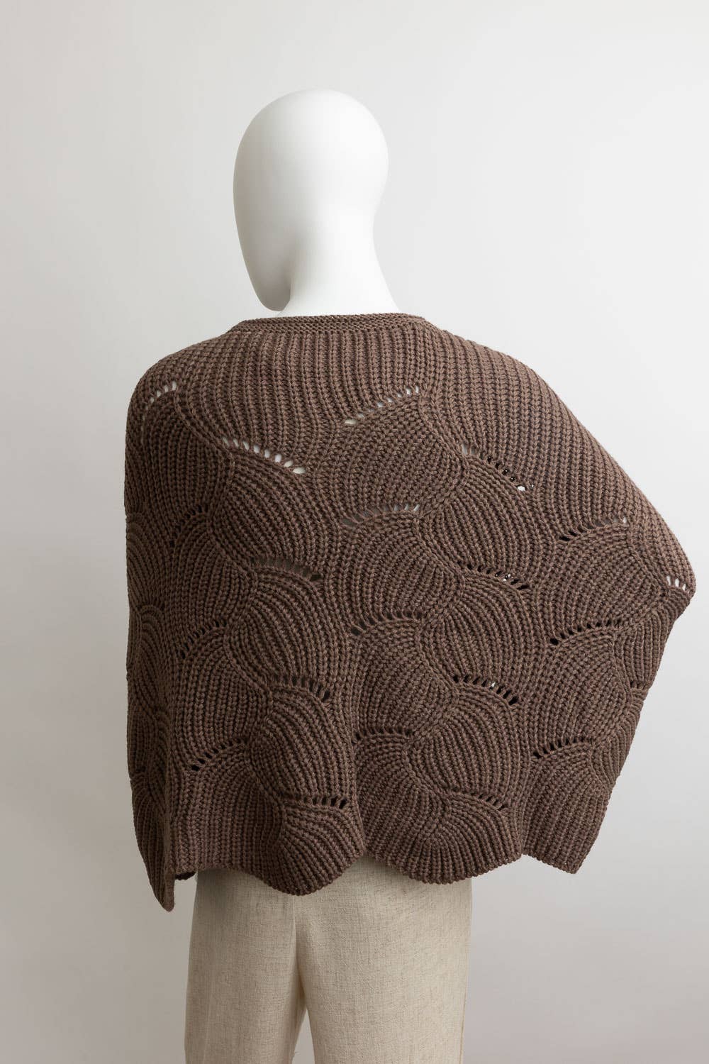 Mocha Knitted Poncho