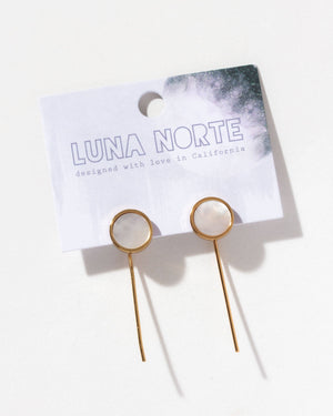 Luna Norte - Lagoon Luster Mother Of Pearl Post Threader Earrings