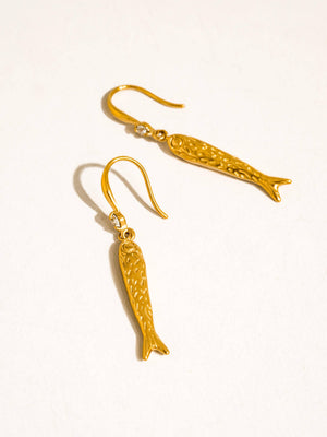 Flânerie by MAIQ - Calypsa 18K Gold Non-Tarnish Fish Charm Drop Earrings