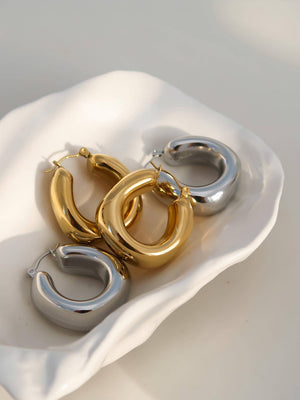 Hunter Silver Non-Tarnish Classic U Hoop Earring