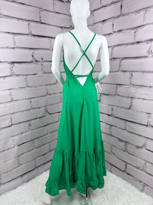 Flirty boho bold color halter dress