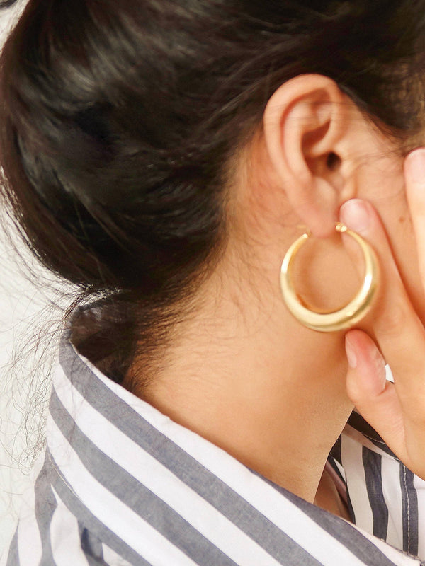 Galene Non-Tarnish Gold Classic Large Hoop Earring