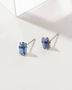 Raw Kyanite Sterling Silver Post Earrings