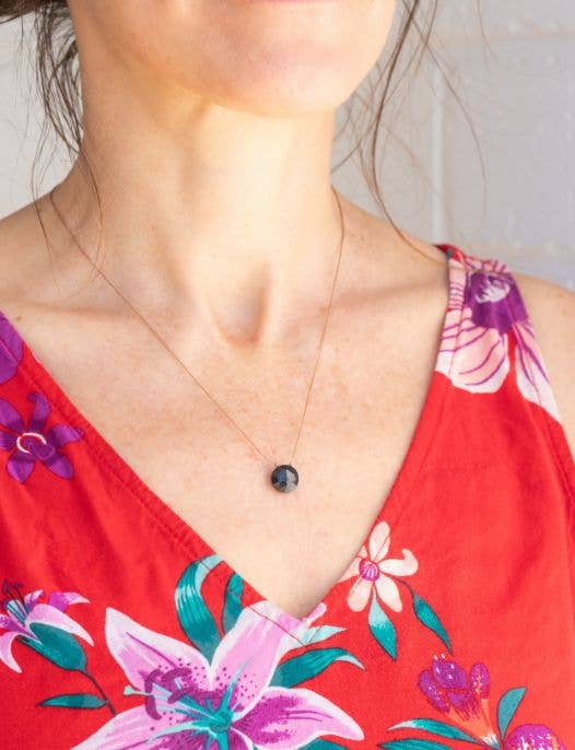 SoulKu - Black Tourmaline Beam Necklace for I Believe in You