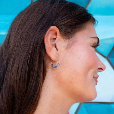 Dazzle Czech Glass Stainless Steel Hoops