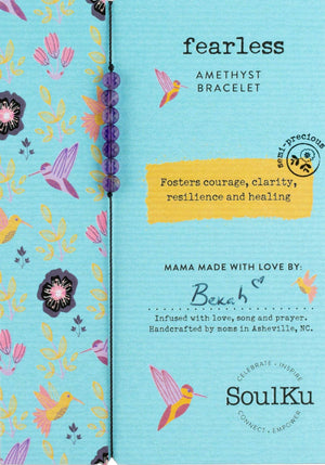 SoulKu - Amethyst Hummingbird Adjustable Bracelet for Fearless