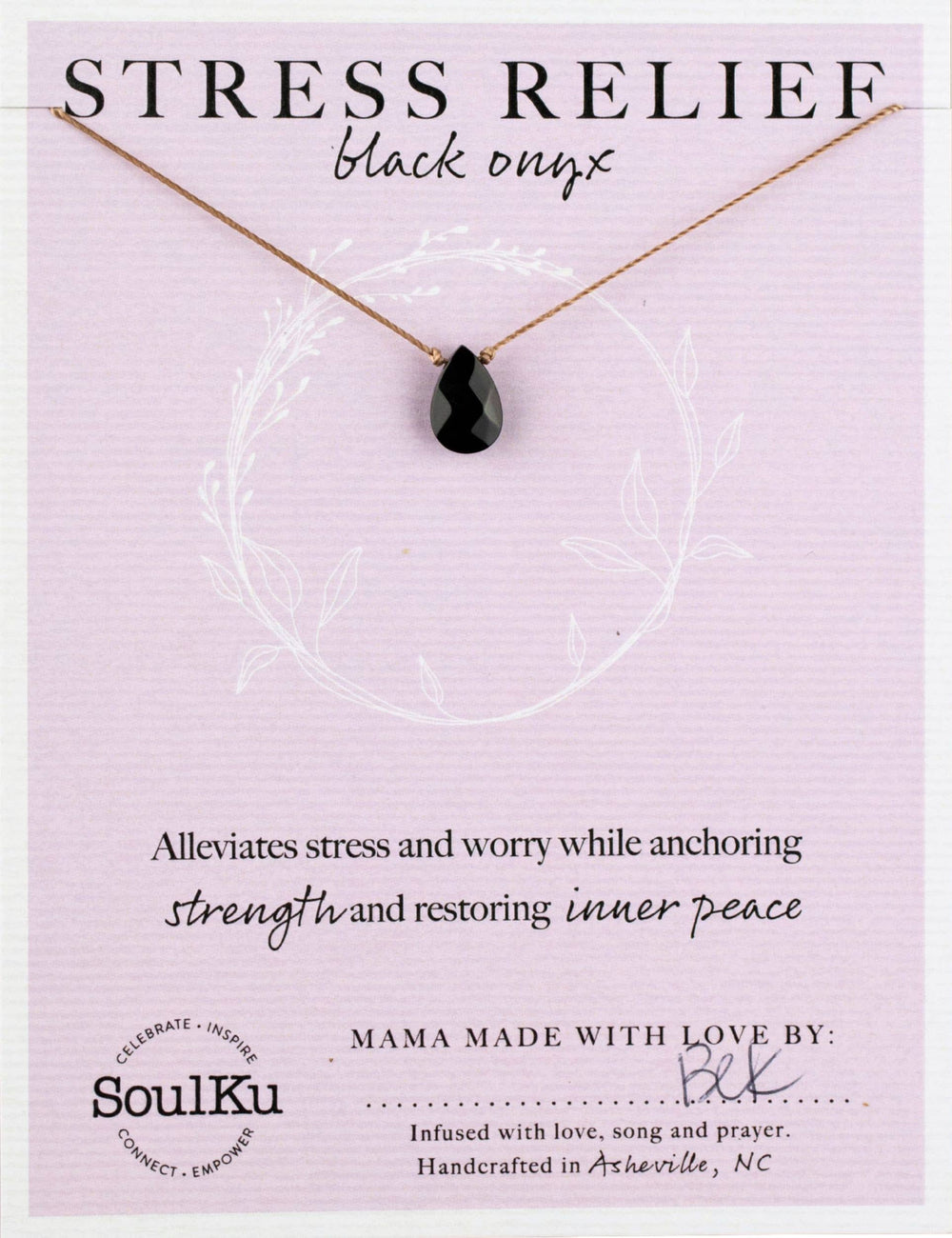 Black Onyx Gemstone Necklace - Gift Women - Stress Relief