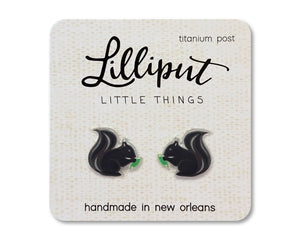 Squirrel Earrings: Red