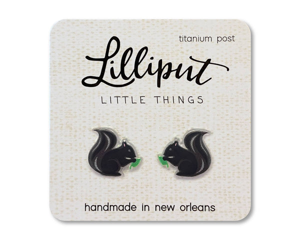 Squirrel Earrings: Red