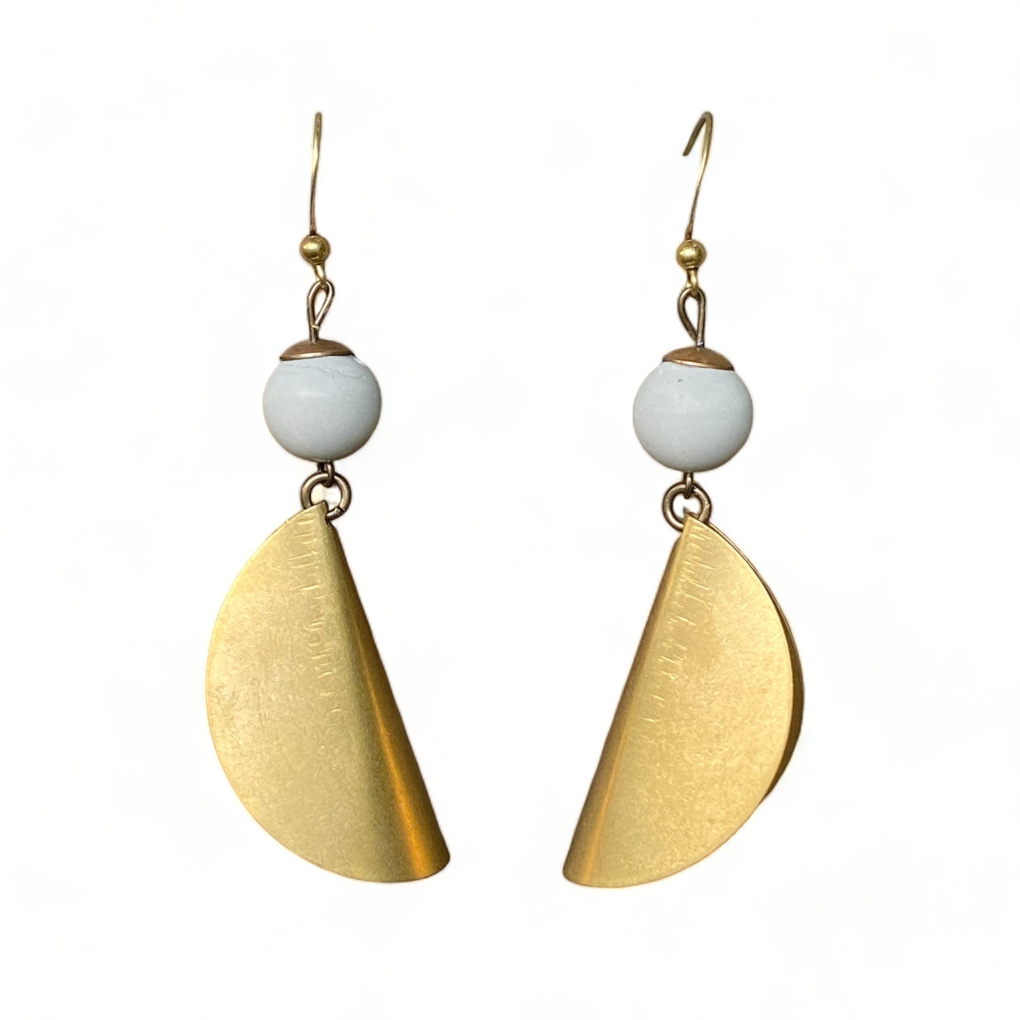 Concrete + Brass Origami Earrings