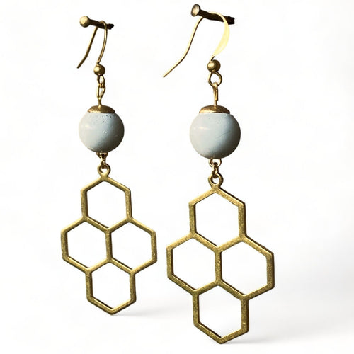 Concrete + Honeycomb Earrings