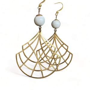 Concrete + Brass Geometric Earrings
