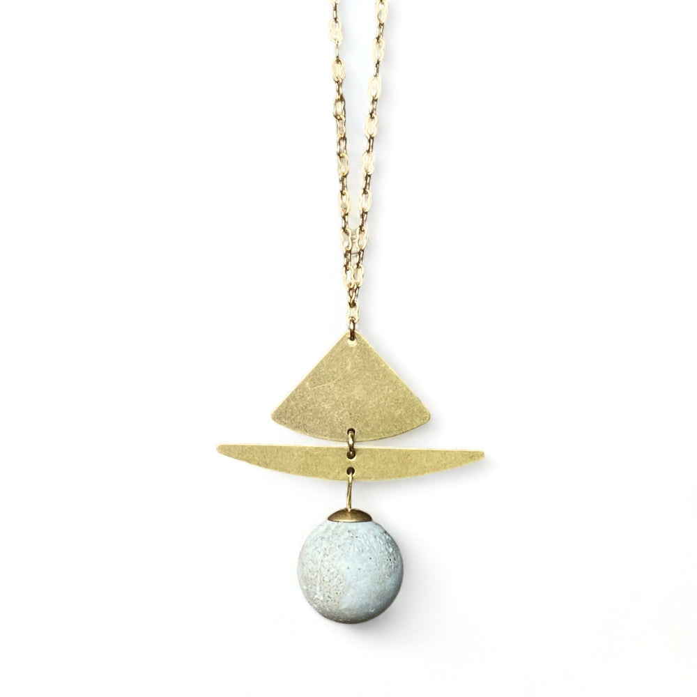 Concrete + Brass Modern Necklace