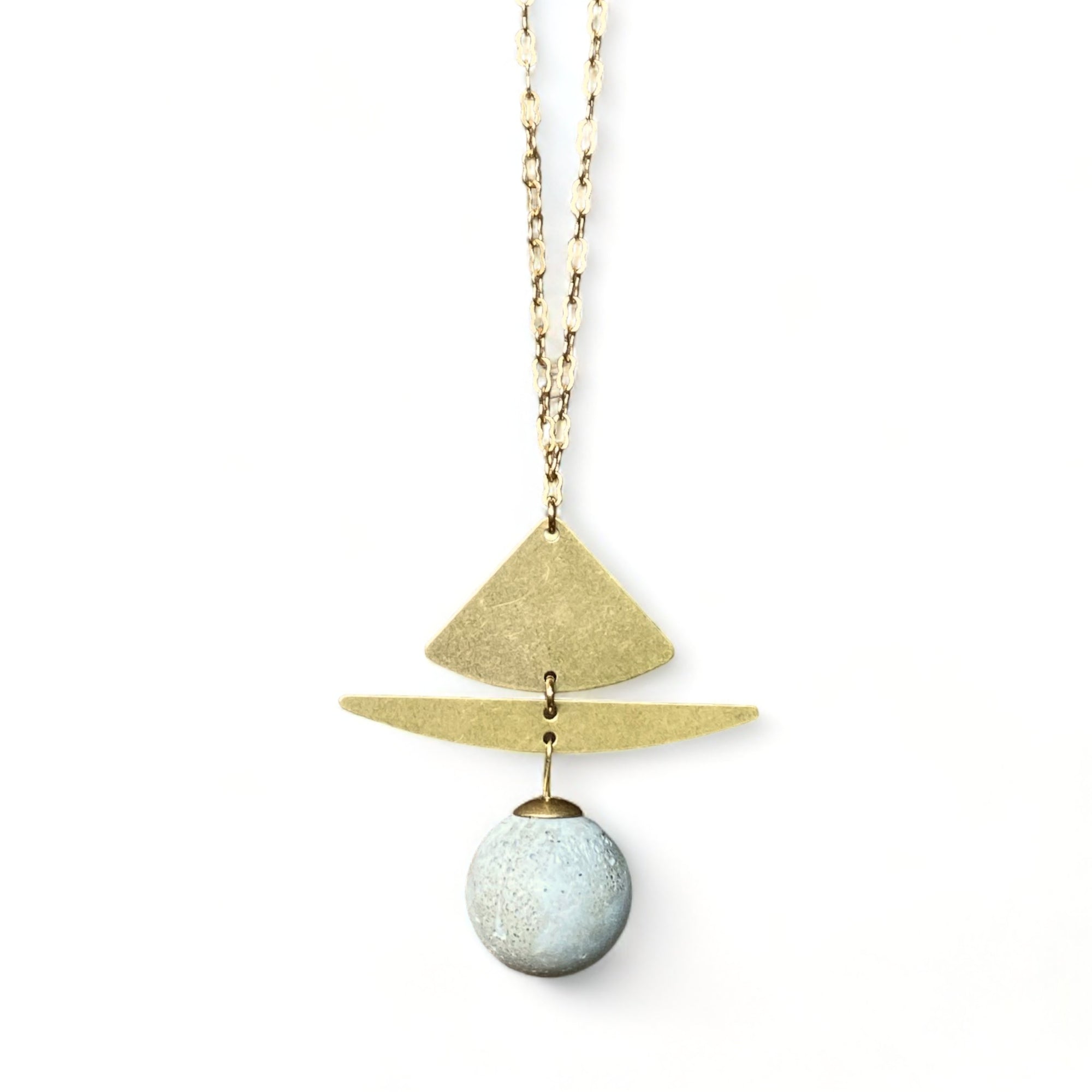 Concrete + Brass Modern Necklace