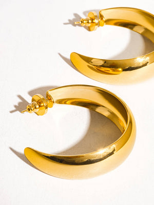 Romée 18K Gold Non-Tarnish Classic C Hoop Earring