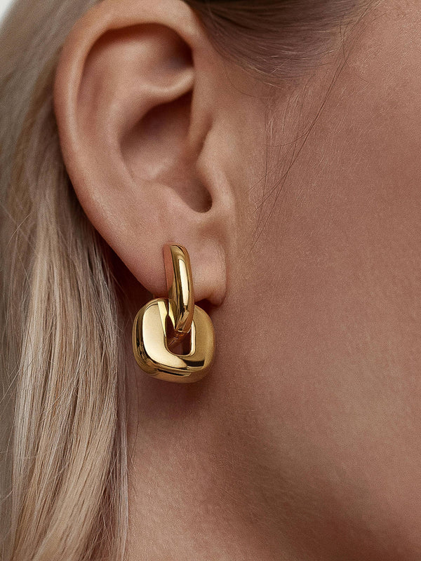 Arliss Gold Non-Tarnish Link Drop Earrings