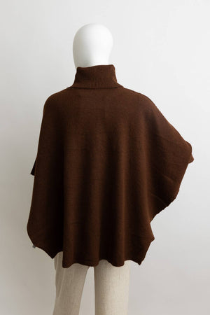 Grey Eco Friendly Turtleneck Poncho