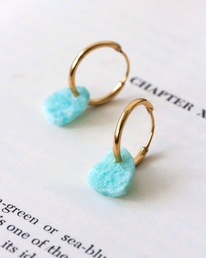Bare Mineral Hoop Earring - Amazonite