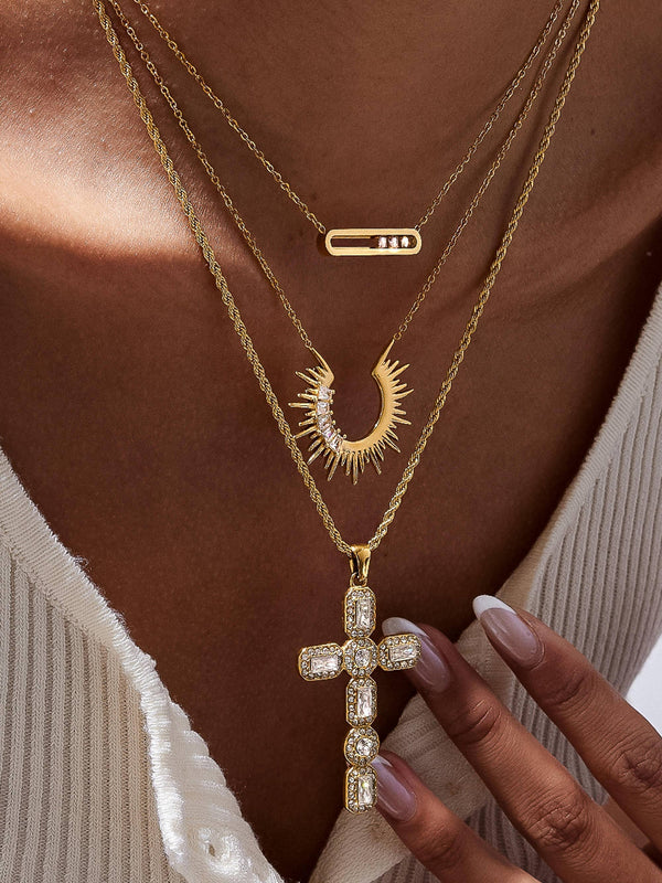 Solange Gold Non-Tarnish Sunburst Necklace