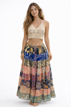 Patchwork Boho Maxi Skirt