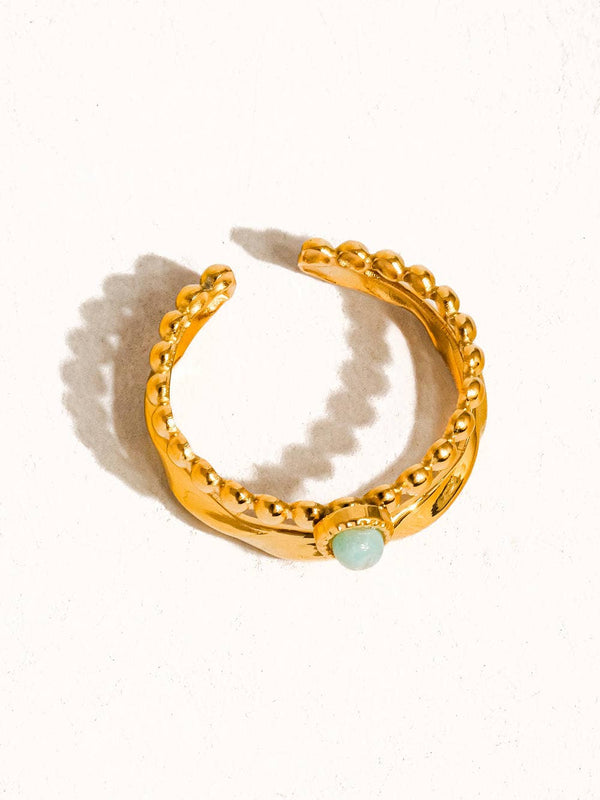 Lindy Non-Tarnish Layered Turquoise Ring - Size 7