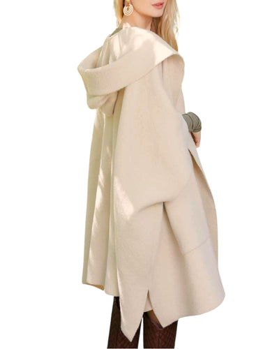 Ecru Hooded Ruana