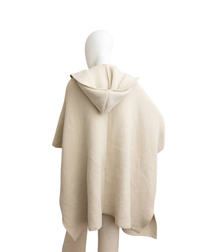 Ecru Hooded Ruana