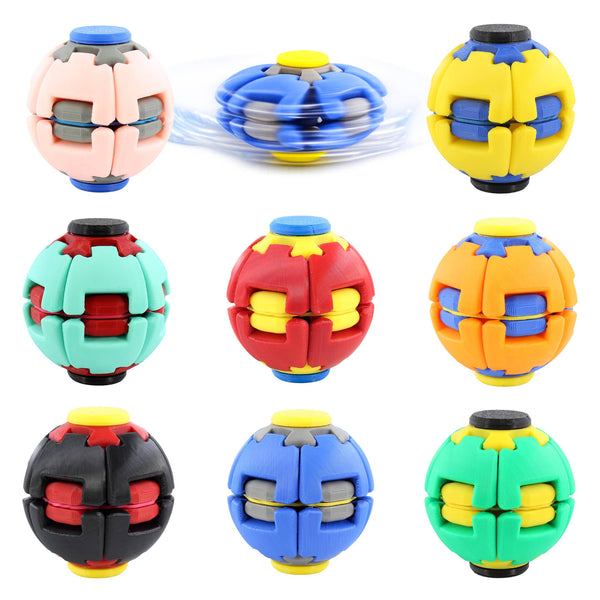 3D Printed Press, Spin & Relax Fidget Ball – Assorted Colors