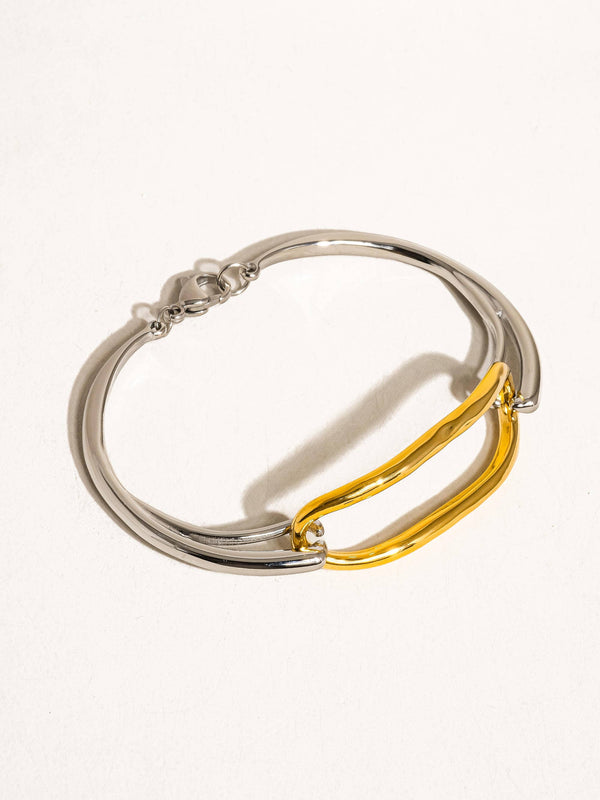 Lilith Two-Tone Non-Tarnish Hoop Bracelet