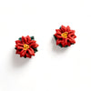 Red Poinsettia Stud Earrings