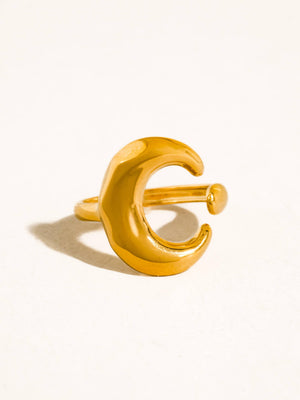 Flânerie by MAIQ - Aurelune 18K Gold Non-Tarnish Minimalist Moon Ring