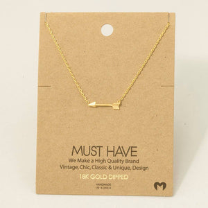 Fame Accessories - Gold Dipped Love Arrow Pendant Necklace