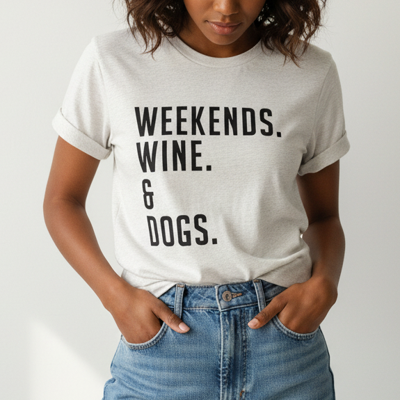 Weekends Wine And Dogs T-Shirt