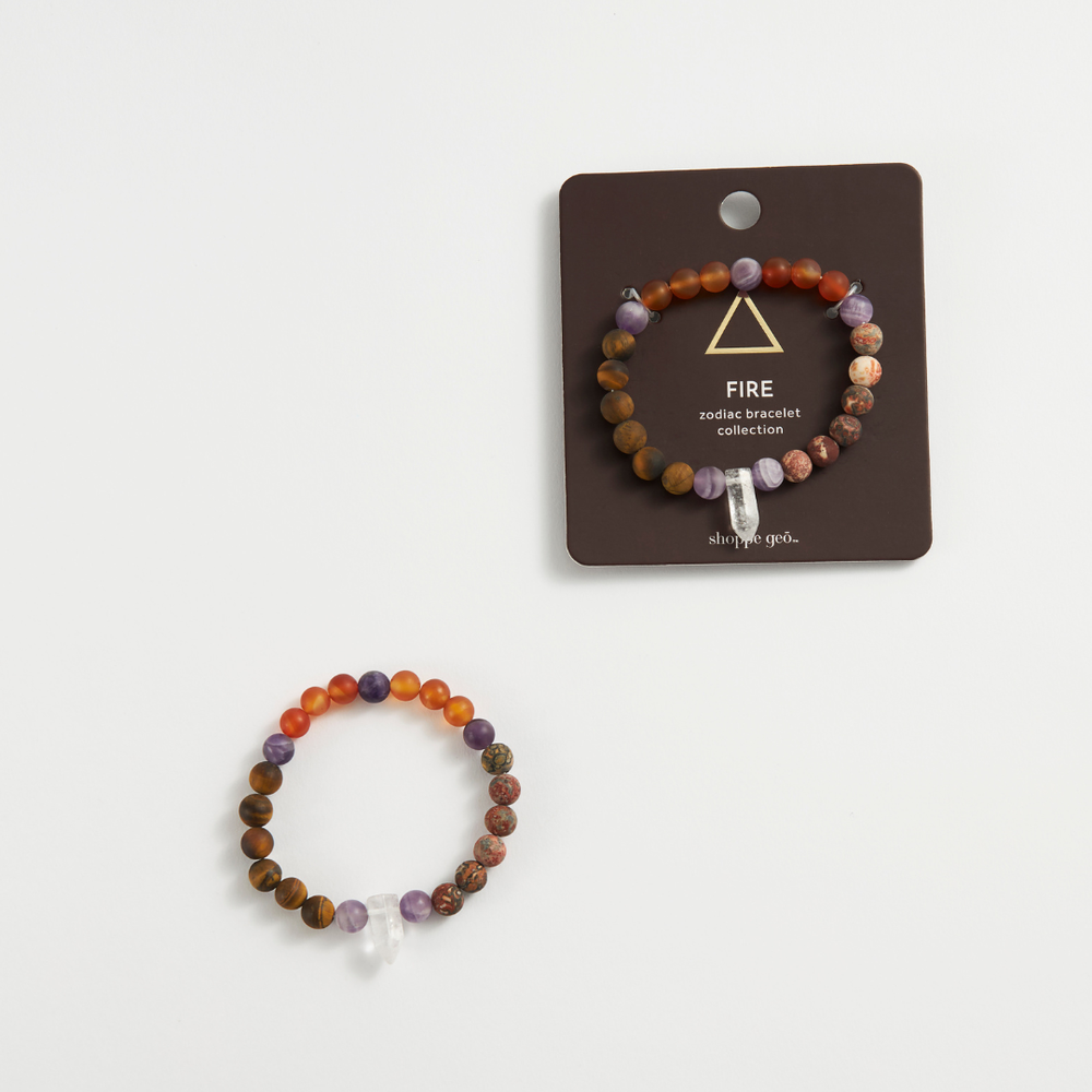 GeoCentral - Zodiac Crystal Bead Bracelet Collection: Fire 8mm