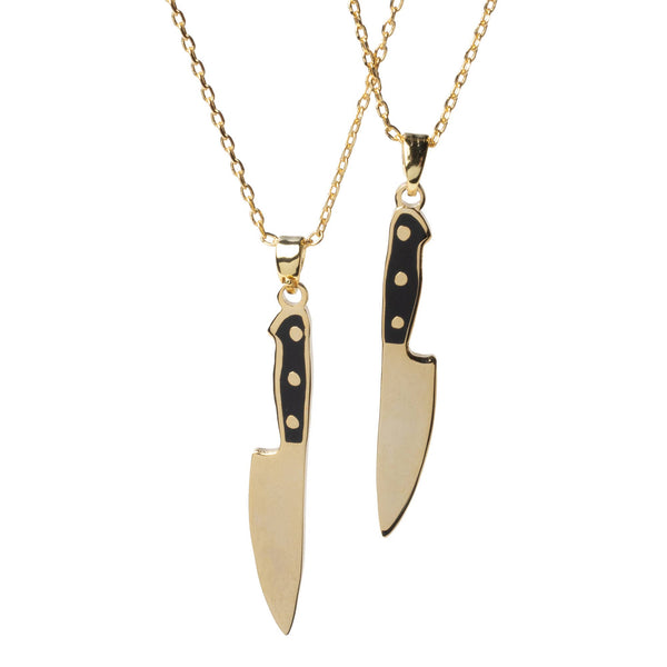 Yellow Owl Workshop - Knife Double-Sided Pendant Necklace | Gold Chef Gift