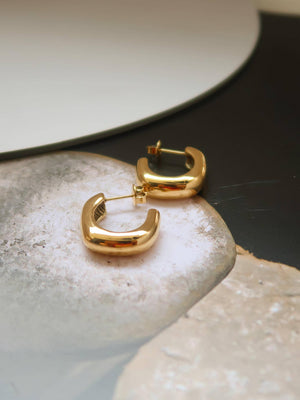 Demi Gold Non-Tarnish Classic C Hoop Earring