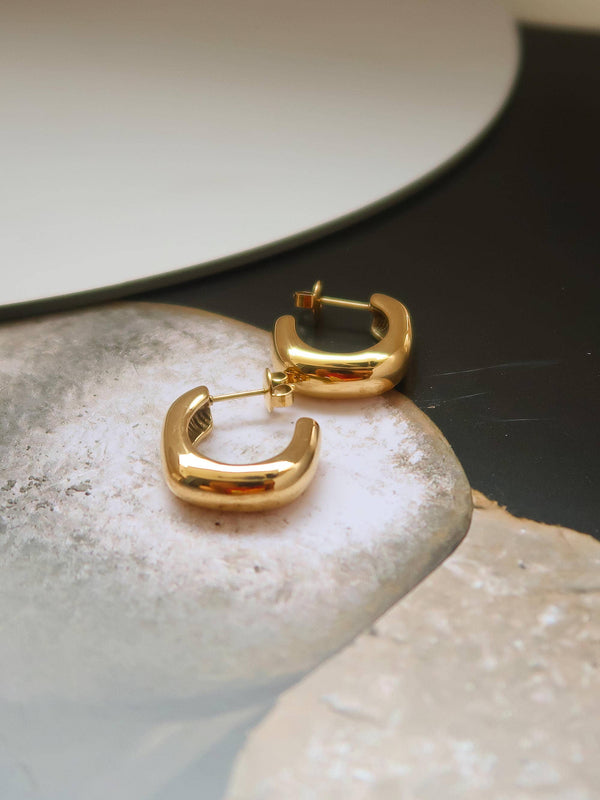 Demi Gold Non-Tarnish Classic C Hoop Earring