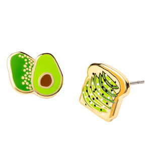 Yellow Owl Workshop - Avocado Toast Earrings | Foodie Mismatched Gold Studs