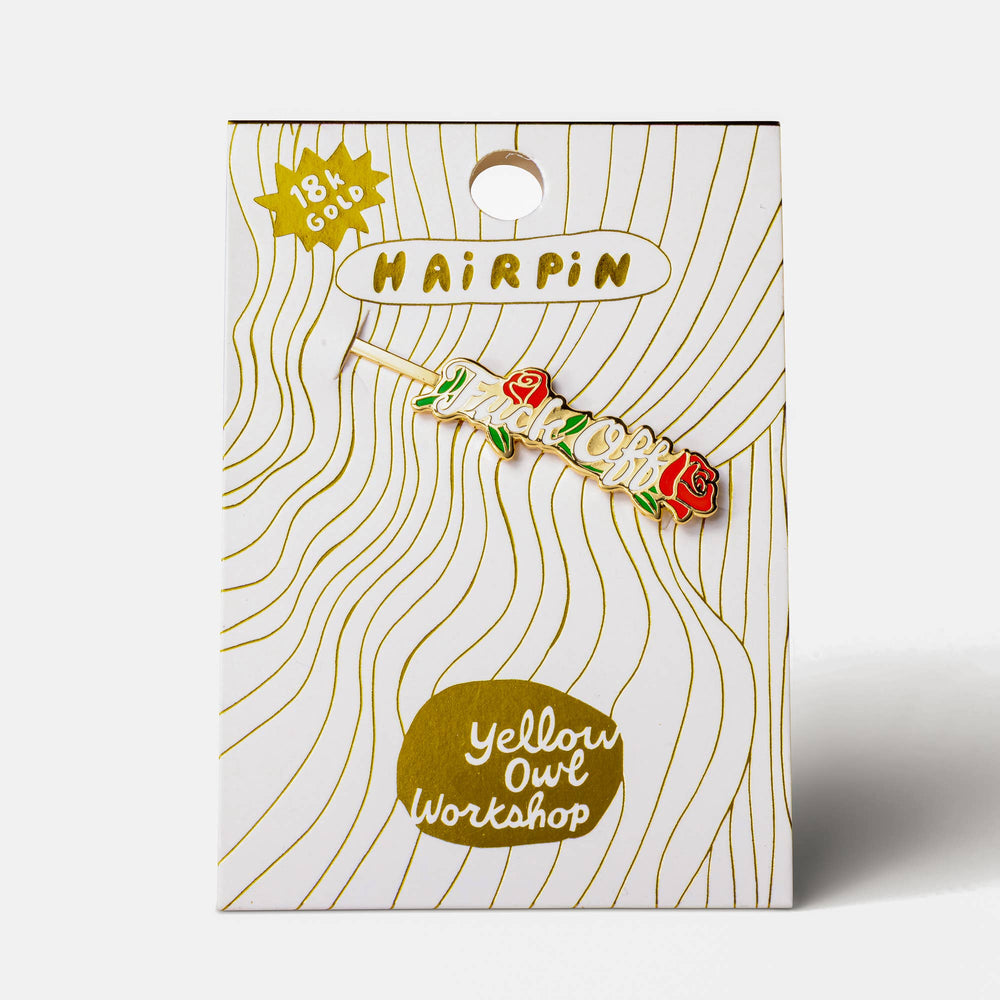 Yellow Owl Workshop - F*ck Off Hairpin | Tattoo Rose Gold Hair Accessory