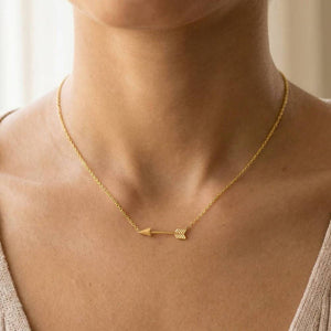 Fame Accessories - Gold Dipped Love Arrow Pendant Necklace