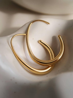 Cyril Non-Tarnish Minimalist Open Hoop Earrings