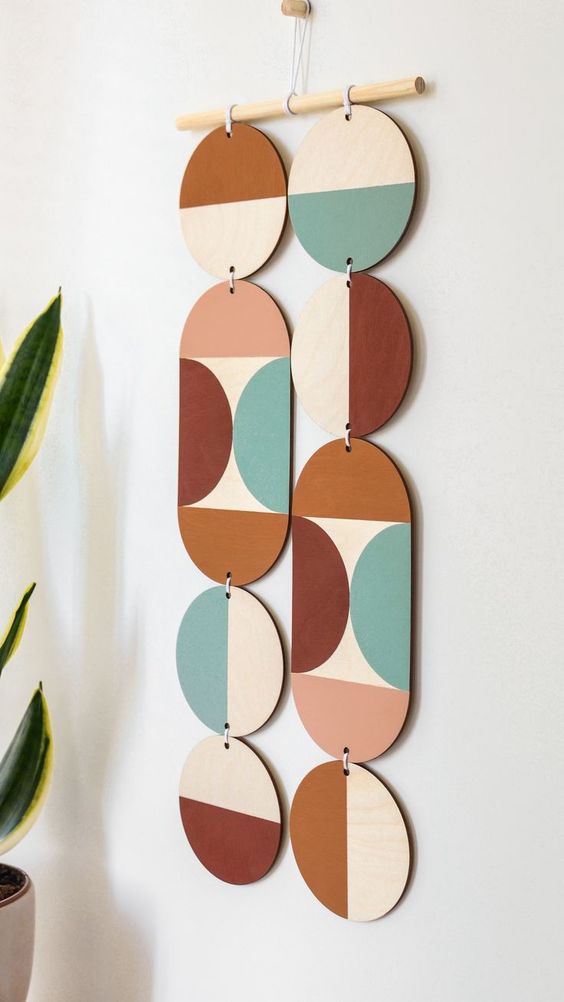 Geometric Modern Wood Wall Hanging
