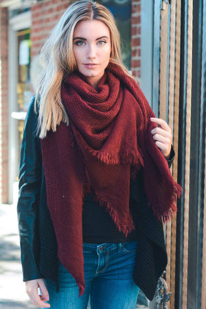 Lavender Open Weave Square Scarf