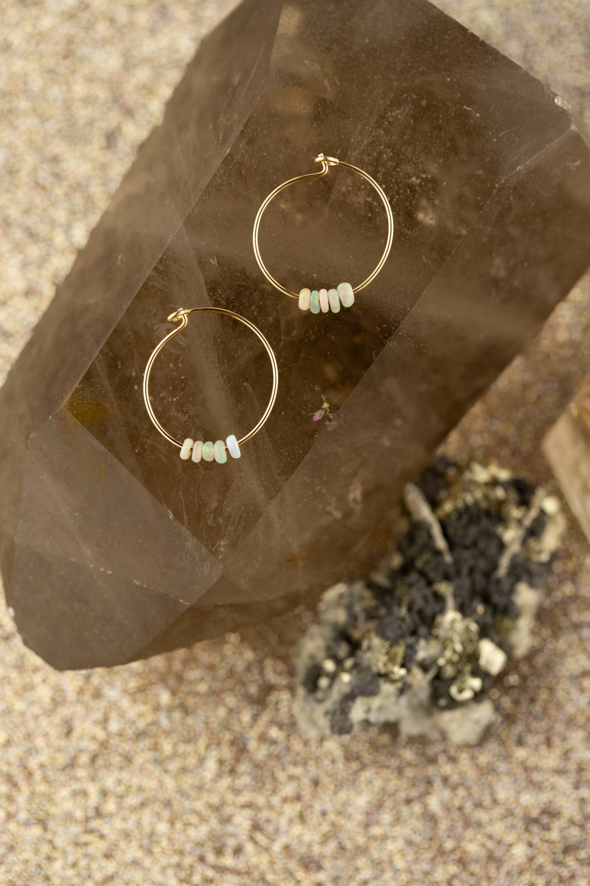 Amazing Mom - Ethiopian Opal 14K Gold-Filled Hoop Earrings