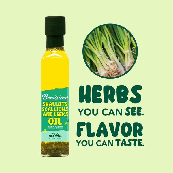 Benissimo / Hongar Farms / Lesley Elizabeth - Benissimo Shallots, Scallions & Leeks Oil – 8.12 fl oz