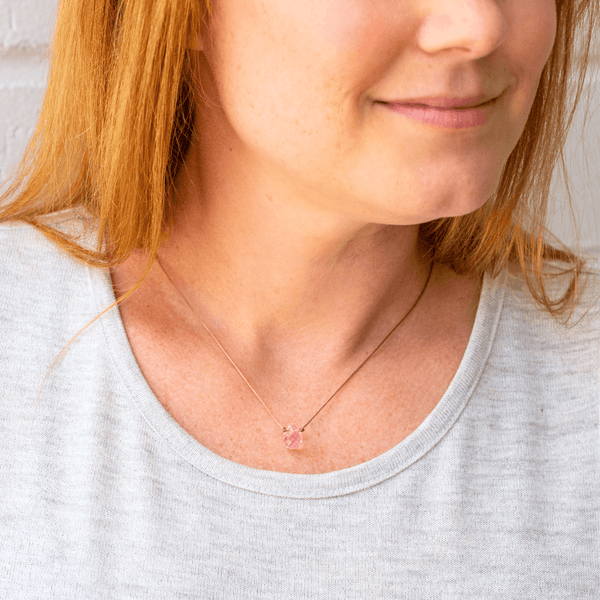 Bonus Mom Pink Petal Crystal Necklace