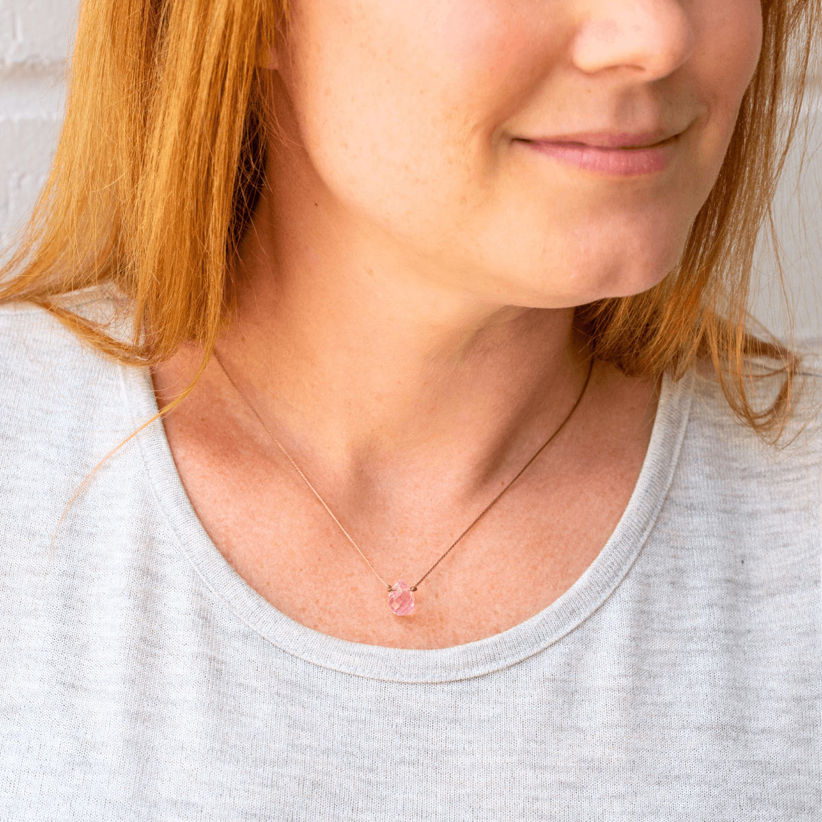 Bonus Mom Pink Petal Crystal Necklace