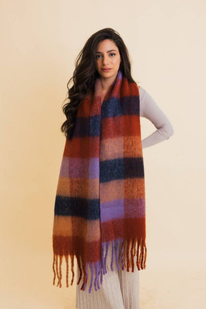 Green Oversized Fringe Scarf