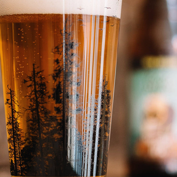 Black Lantern - Pine Tree Forest Pint Glasses